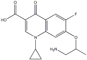 7-[2-Amino-1-methylethoxy]-1-cyclopropyl-6-fluoro-1,4-dihydro-4-oxoquinoline-3-carboxylic acid Struktur