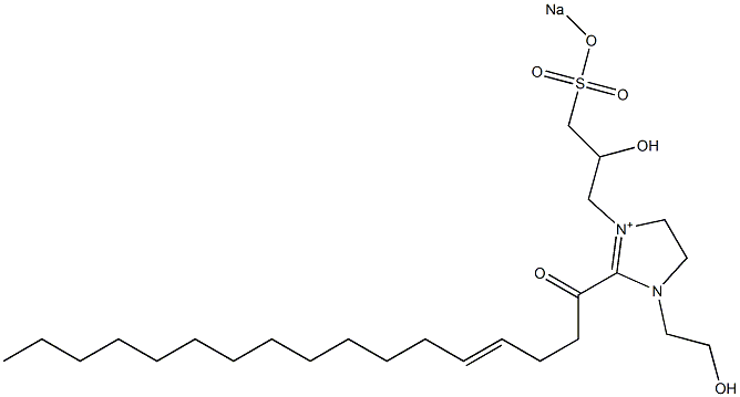 1-(2-Hydroxyethyl)-3-[2-hydroxy-3-(sodiooxysulfonyl)propyl]-2-(4-heptadecenoyl)-2-imidazoline-3-ium Struktur