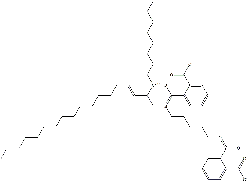 Bis[phthalic acid 1-(1-hexadecenyl)]dioctyltin(IV) salt Struktur