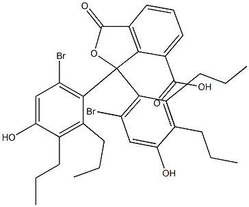 1,1-Bis(6-bromo-4-hydroxy-2,3-dipropylphenyl)-1,3-dihydro-3-oxoisobenzofuran-7-carboxylic acid Struktur