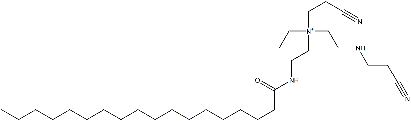 2-Cyano-N-[2-[(2-cyanoethyl)amino]ethyl]-N-ethyl-N-[2-[(1-oxooctadecyl)amino]ethyl]ethanaminium Struktur