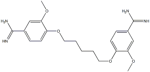 4,4'-[1,5-Pentanediylbis(oxy)]bis[3-methoxybenzamidine] Struktur