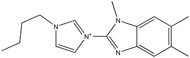 1-Butyl-3-(1,5,6-trimethyl-1H-benzimidazol-2-yl)-1H-imidazol-3-ium Struktur