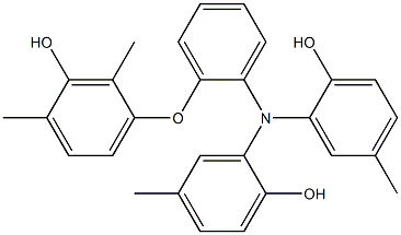 N,N-Bis(2-hydroxy-5-methylphenyl)-2-(3-hydroxy-2,4-dimethylphenoxy)benzenamine Struktur