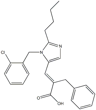 (E)-3-[2-Butyl-1-(2-chlorobenzyl)-1H-imidazol-5-yl]-2-benzylacrylic acid Struktur