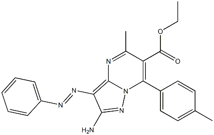 2-Amino-3-phenylazo-5-methyl-7-(4-methylphenyl)pyrazolo[1,5-a]pyrimidine-6-carboxylic acid ethyl ester Struktur