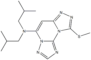 9-Methylthio-5-diisobutylaminobis[1,2,4]triazolo[1,5-a:4',3'-c]pyrimidine Struktur