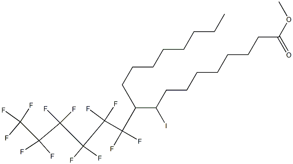 9-Iodo-10-(tridecafluorohexyl)octadecanoic acid methyl ester Struktur