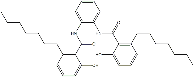 N,N'-Bis(6-heptylsalicyloyl)-o-phenylenediamine Struktur