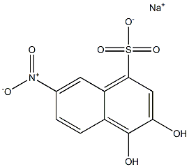 3,4-Dihydroxy-7-nitro-1-naphthalenesulfonic acid sodium salt Struktur