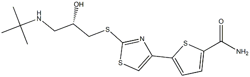 5-[2-[[(S)-3-[(1,1-Dimethylethyl)amino]-2-hydroxypropyl]thio]-4-thiazolyl]-2-thiophenecarboxamide Struktur