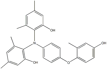 N,N-Bis(6-hydroxy-2,4-dimethylphenyl)-4-(4-hydroxy-2-methylphenoxy)benzenamine Struktur