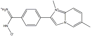 1,6-Dimethyl-2-[4-[iminio(hydroxyamino)methyl]phenyl]imidazo[1,2-a]pyridin-1-ium Struktur