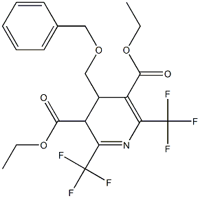 3,4-Dihydro-2,6-bis(trifluoromethyl)-4-benzyloxymethylpyridine-3,5-dicarboxylic acid diethyl ester Struktur