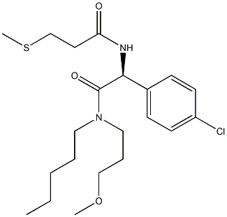 N-[(S)-1-(4-Chlorophenyl)-2-[(3-methoxypropyl)pentylamino]-2-oxoethyl]-3-(methylthio)propanamide Struktur