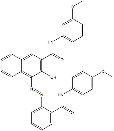 4-[[2-[[(4-Methoxyphenyl)amino]carbonyl]phenyl]azo]-3-hydroxy-N-(3-methoxyphenyl)-2-naphthalenecarboxamide Struktur