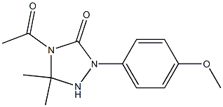 1-(4-Methoxyphenyl)-3,3-dimethyl-4-acetyl-1,2,4-triazolidin-5-one Struktur