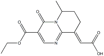 6,7,8,9-Tetrahydro-6-methyl-9-(carboxymethylene)-4-oxo-4H-pyrido[1,2-a]pyrimidine-3-carboxylic acid 3-ethyl ester Struktur