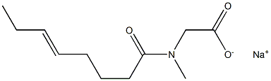 N-Methyl-N-(5-octenoyl)aminoacetic acid sodium salt Struktur