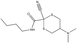 2-Cyano-5-(dimethylamino)-N-butyl-1,3-dithiane-2-carboxamide Struktur