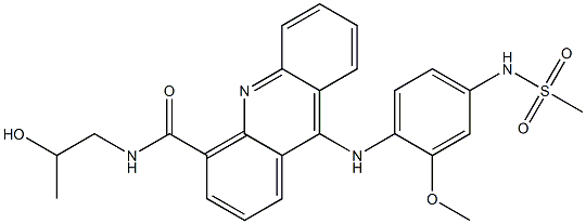 N-[4-[[4-[N-(2-Hydroxypropyl)carbamoyl]-9-acridinyl]amino]-3-methoxyphenyl]methanesulfonamide Struktur