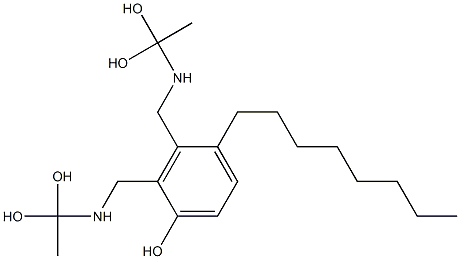 2,3-Bis[[(1,1-dihydroxyethyl)amino]methyl]-4-octylphenol Struktur