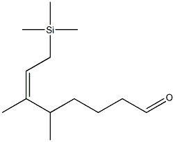 (6Z)-5,6-Dimethyl-8-(trimethylsilyl)-6-octen-1-al Struktur