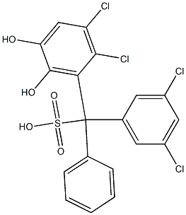 (3,5-Dichlorophenyl)(2,3-dichloro-5,6-dihydroxyphenyl)phenylmethanesulfonic acid Struktur