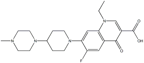 1,4-Dihydro-1-ethyl-6-fluoro-7-[4-(4-methylpiperazin-1-yl)piperidin-1-yl]-4-oxoquinoline-3-carboxylic acid Struktur