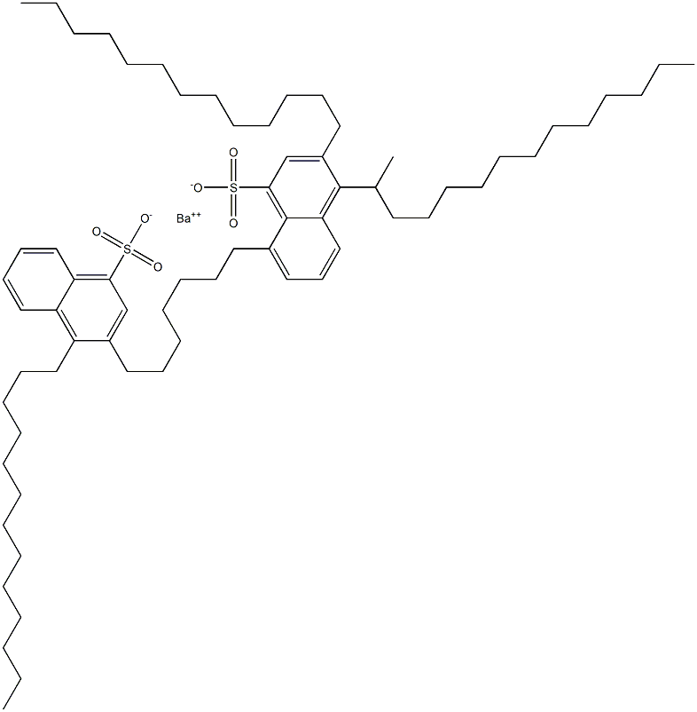 Bis(3,4-ditridecyl-1-naphthalenesulfonic acid)barium salt Struktur