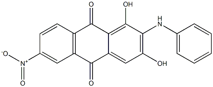 2-Anilino-1,3-dihydroxy-6-nitroanthraquinone Struktur