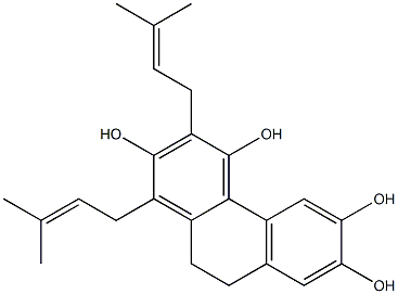 9,10-Dihydro-1,3-bis(3-methyl-2-butenyl)phenanthrene-2,4,6,7-tetrol Struktur