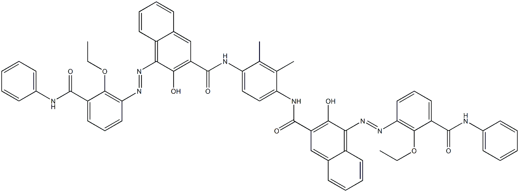 N,N'-(2,3-Dimethyl-1,4-phenylene)bis[4-[[6-ethoxy-5-(phenylcarbamoyl)phenyl]azo]-3-hydroxy-2-naphthalenecarboxamide] Struktur