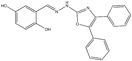 2,5-Dihydroxybenzaldehyde (4,5-diphenyloxazol-2-yl)hydrazone Struktur