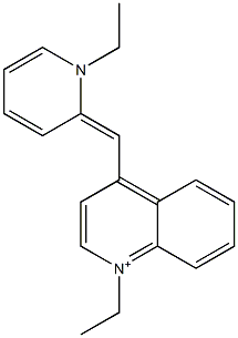 1-Ethyl-4-[(1-ethylpyridin-2(1H)-ylidene)methyl]quinolinium Struktur