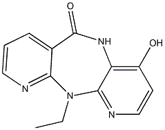 5,11-Dihydro-11-ethyl-4-hydroxy-6H-dipyrido[3,2-b:2',3'-e][1,4]diazepin-6-one Struktur