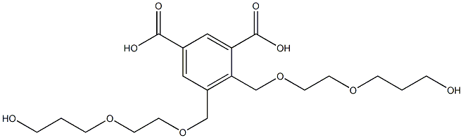 4,5-Bis(8-hydroxy-2,5-dioxaoctan-1-yl)isophthalic acid Struktur