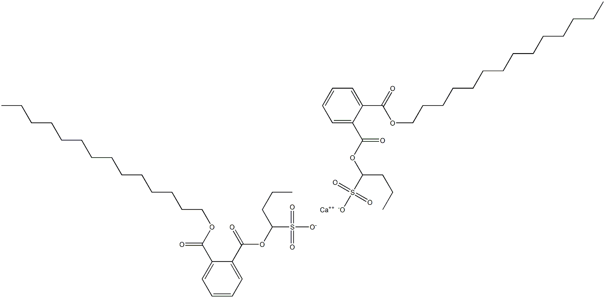 Bis[1-[(2-tetradecyloxycarbonylphenyl)carbonyloxy]butane-1-sulfonic acid]calcium salt Struktur