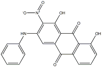 2-Anilino-4,5-dihydroxy-3-nitroanthraquinone Struktur