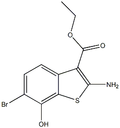 2-Amino-6-bromo-7-hydroxy-1-benzothiophene-3-carboxylic acid ethyl ester Struktur