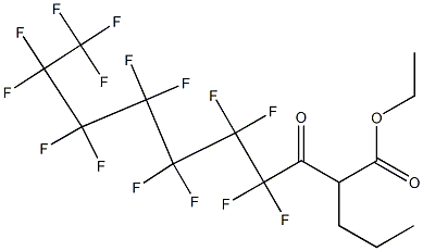 2-Propyl-3-oxo-4,4,5,5,6,6,7,7,8,8,9,9,10,10,10-pentadecafluorodecanoic acid ethyl ester Struktur