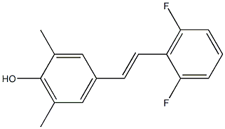 4-[(E)-2-(2,6-Difluorophenyl)ethenyl]-2,6-dimethylphenol Struktur