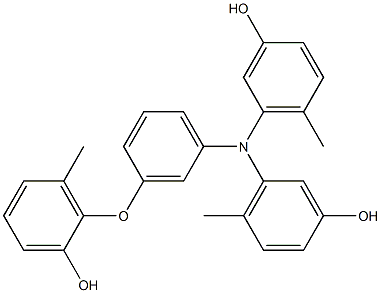 N,N-Bis(3-hydroxy-6-methylphenyl)-3-(2-hydroxy-6-methylphenoxy)benzenamine Struktur