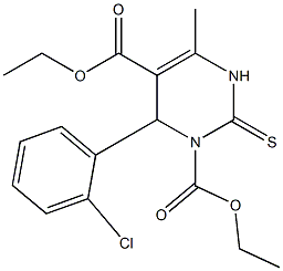 1,2,3,4-Tetrahydro-6-methyl-4-(2-chlorophenyl)-2-thioxopyrimidine-3,5-dicarboxylic acid diethyl ester Struktur