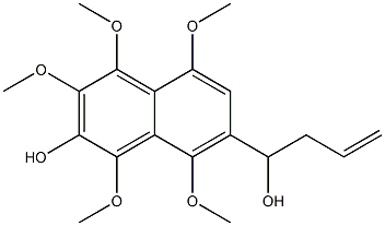 1,3,4,5,8-Pentamethoxy-7-(1-hydroxy-3-butenyl)naphthalen-2-ol Struktur