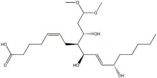 (5Z,8S,9R,10E,12S)-9,12-Dihydroxy-8-[(1S)-1-hydroxy-3,3-dimethoxypropyl]-5,10-heptadecadienoic acid Struktur