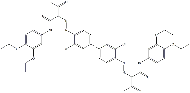 4,4'-Bis[[1-(3,4-diethoxyphenylamino)-1,3-dioxobutan-2-yl]azo]-3,3'-dichloro-1,1'-biphenyl Struktur