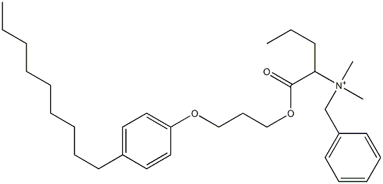 N,N-Dimethyl-N-benzyl-N-[1-[[3-(4-nonylphenyloxy)propyl]oxycarbonyl]butyl]aminium Struktur