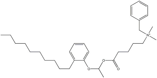 N,N-Dimethyl-N-benzyl-N-[4-[[1-(2-decylphenyloxy)ethyl]oxycarbonyl]butyl]aminium Struktur