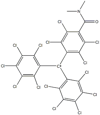 Bis(pentachlorophenyl)(4-(dimethylcarbamoyl)-2,3,5,6-tetrachlorophenyl)methyl radical Struktur